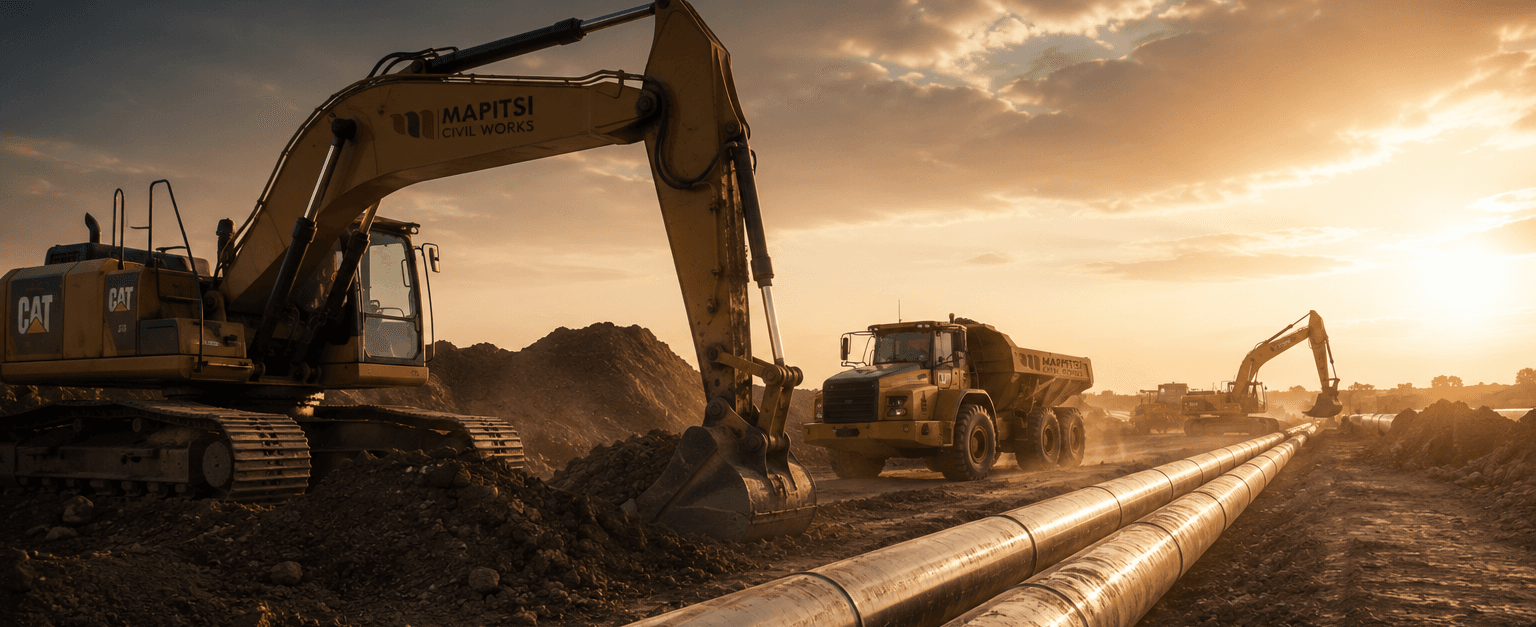 Mapitsi Civil Works plant on a bulk pipeline project